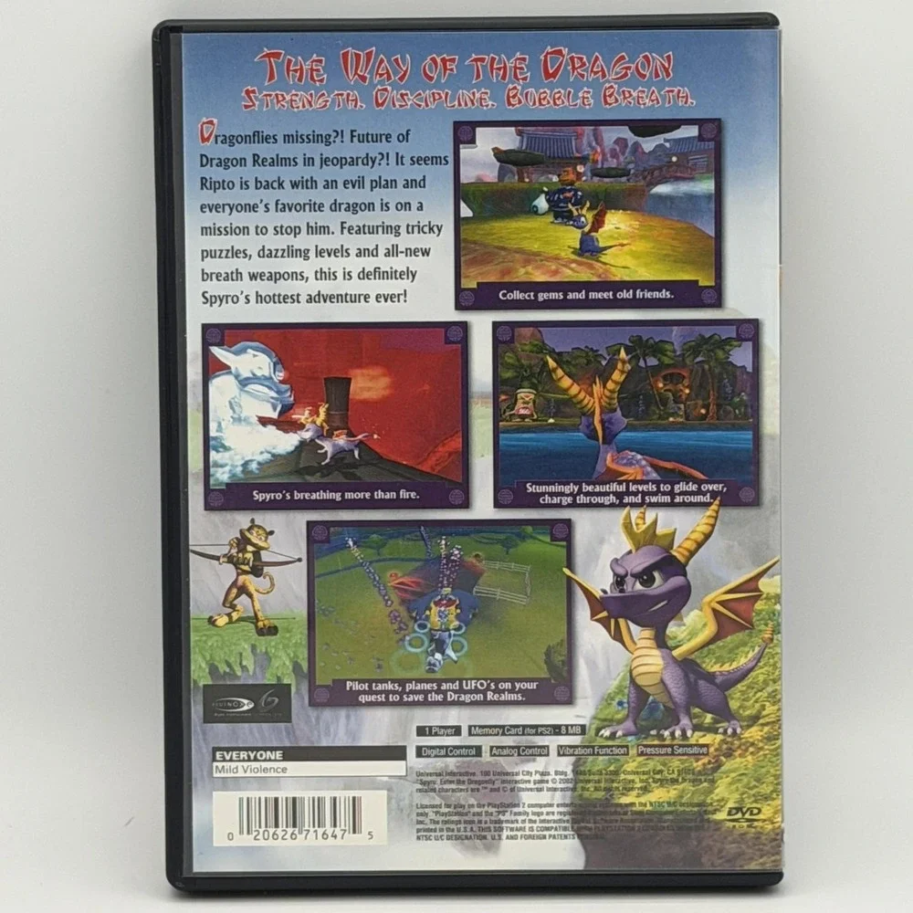 Spyro Enter The Dragonfly Sony PlayStation 2 PS2 Universal ESRB E NTSC-U/C